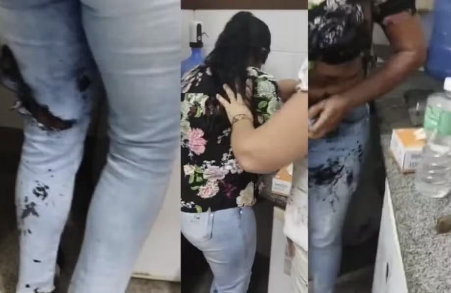 Mulher vai parar na delegacia após jogar soda cáustica em funcionária