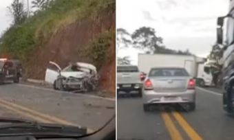 Photo of Grave acidente com morte e carro retorcido na estrada