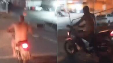 Photo of Região: Homem sem roupa é flagrado passeando de moto pela cidade